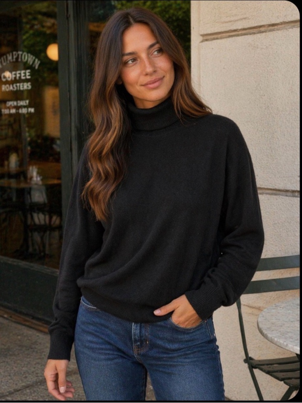 Men's Black Turtleneck Sweater